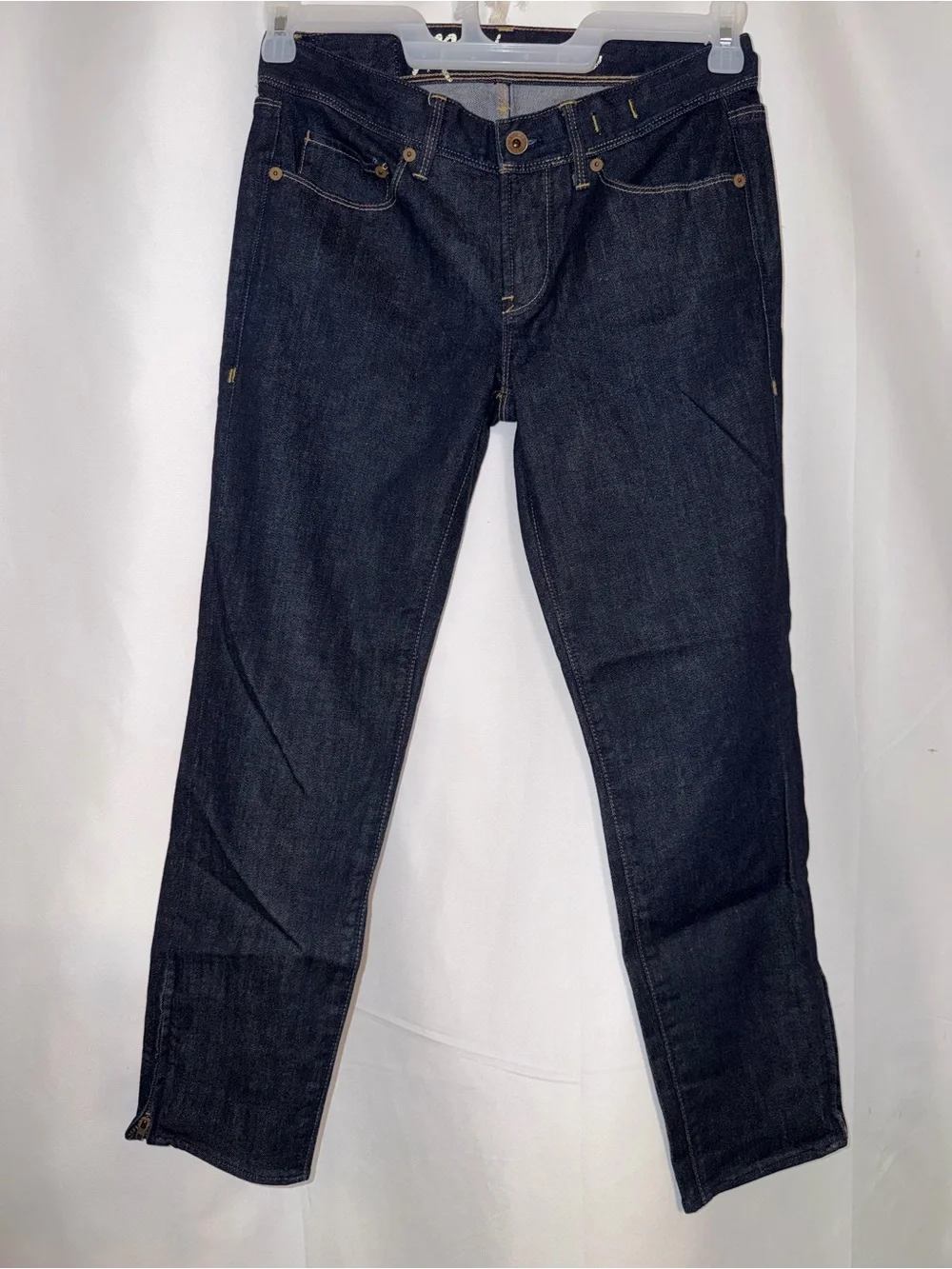 NWOT - Madewell Women's Indigo Dark Rinse Skinny Denim with Leg Zippers Size 27
